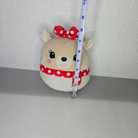 Rudolph Squishmallow Plush Reindeer With Bow & Scarf Girl Deer 8" Toy Christmas - Picture 5 of 7
